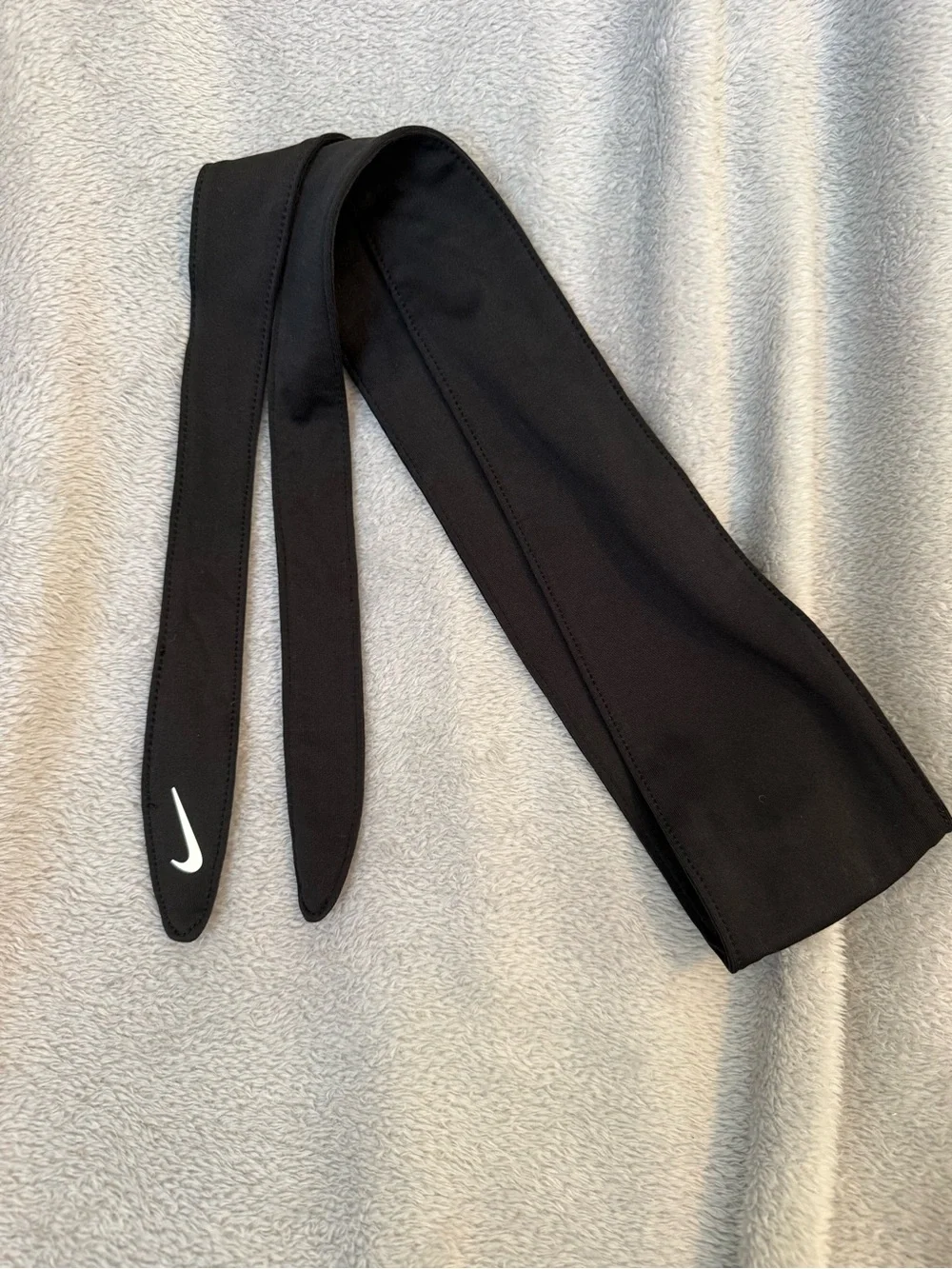 Nike Black Tie-Back Sports Headband with Swoosh